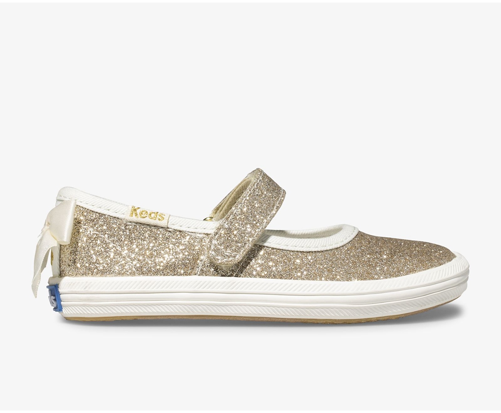 Keds Kids Slip Ons Gold - Kate Spade new york Sloane MJ Glitter - 438TBDNFA